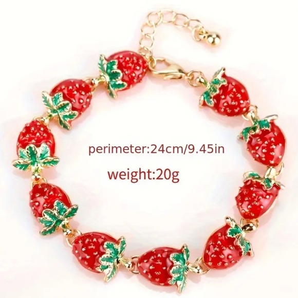 ‼️$7‼️ 🍓Simple Strawberry Bracelet Lovely Detail - Picture 5 of 5